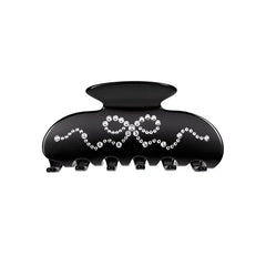 Black Crystal Bow Hair Clip