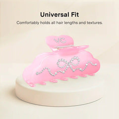 Pink Crystal Bow Hair Clip