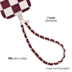 Burgundy Leather Chain Phone Charm