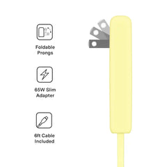 Butter Yellow Fast Charging Set, Dual Port Wall Adapter + 6ft USB-C Cable