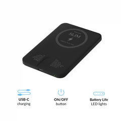 Black Slim Portable MagSafe Charger Power Pack