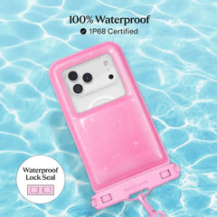 Pink Stardust Glitter Waterproof Floating Phone Pouch