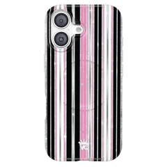Pretty Punk Stripes Glitter iPhone Case