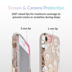 White and Gold Floral Clear iPhone Case